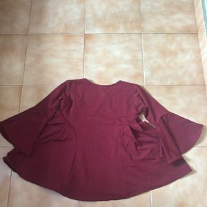 Maroon Peplum Top