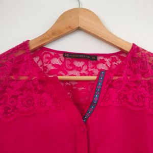 Rose Pink Netted Tops (Women's)