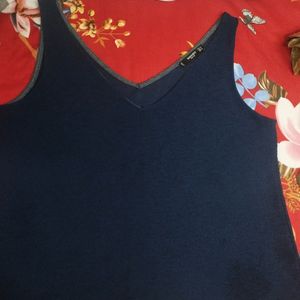 Branded Blue V Neck Top