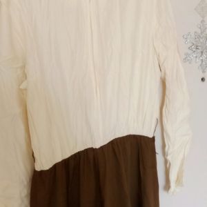 Maxi Cream N Brown Colour with seperate Jacket