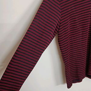 Red Black Striped T Shirt