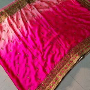 Rose Colour Catlog Full Thread Work Designer Saree