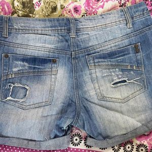 Distressed Denim Shorts