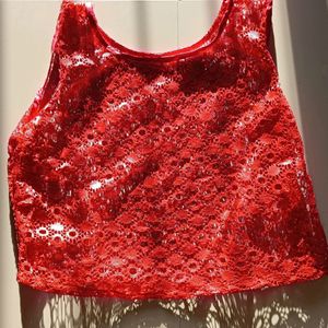 Red Net Crop Top!