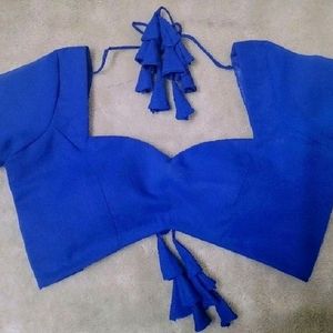 royal blue backless blouse ( padded)