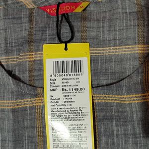 ⏬ Price Down Grey Kurta( With Tag) ⏬