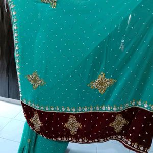 (1)New Wedding Saree With Blouse