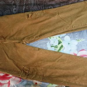 Brown Denim Cargo Jeans