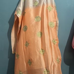 Beautiful Embroidery Double Shade Suit With Duppt