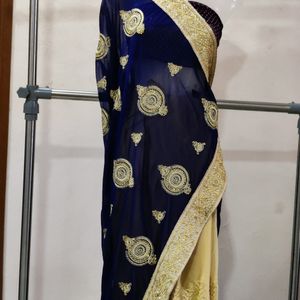 Full Ambroidary Stone Work Saree