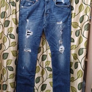 H&M LOW WAIST DENIM TONED JEANS