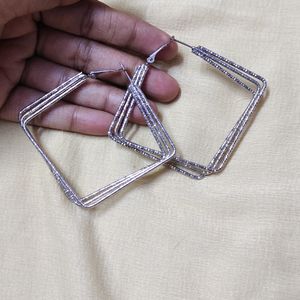 Square Shape Hoops Earrings