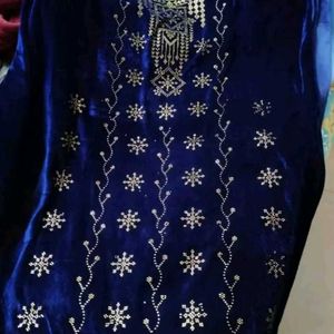 Embroidery Unstitched Velvet Suit