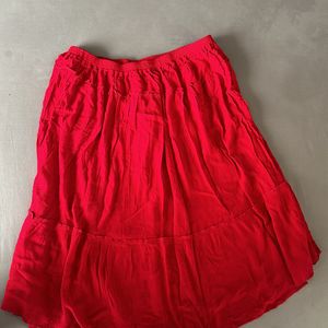 Red gather skirt (size L/XL)