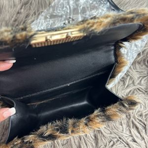 Leopard Print Fur Sling Bag