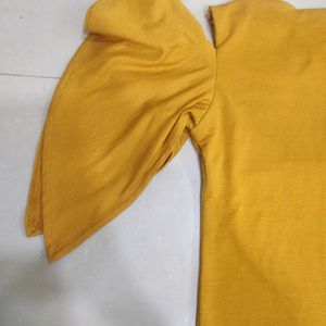 Mustard Colour Top With Flower On It