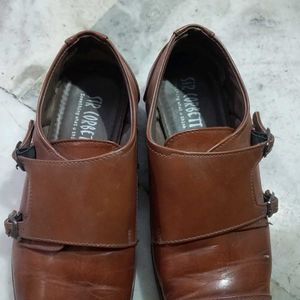 Formal Tan Shoes Monk Strap Slip On