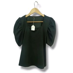 Black Balloon Sleeves Top (Women's)