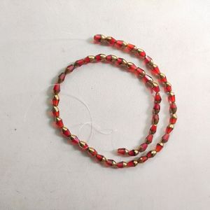 Golden/Red High Quality Cristal Moti/Bids Mala