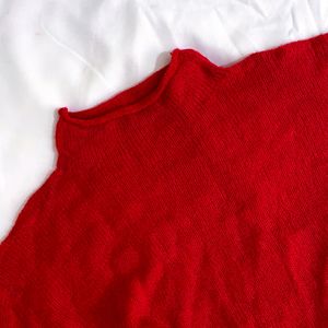 Pinterest Red Knitted Oversized Pullover Top