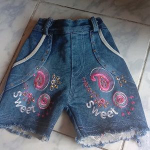 Kids Girls Jeans Shorts Pant