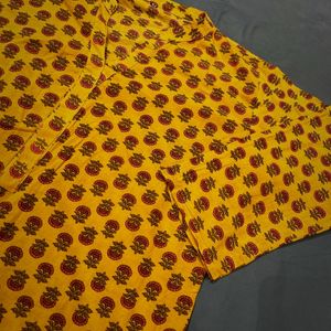 Yellow Printed Kurti