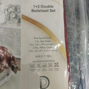 1+2 Double Bedsheet Set New ✅💯