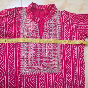 Bandhej Print Cotton Kurta