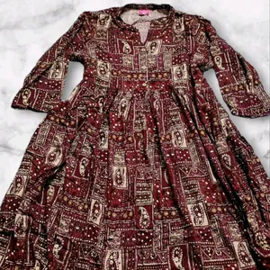 (NEW) Maroon High Low Kurta