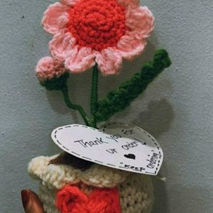 Crochet Sunflower Pot