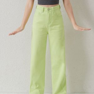 Y2K Pastel Green Wide Leg Jeans