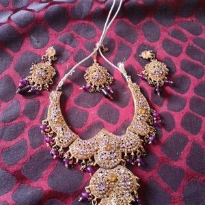 Purple Bridal Set With Bindi