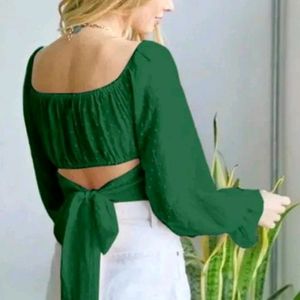 Green Crop Top