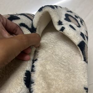 Leopard Print Fur Flip flops