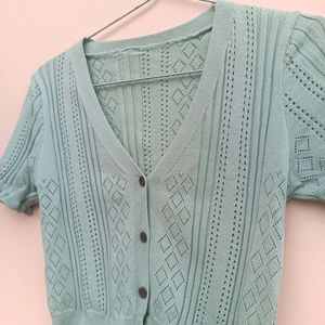 Pastel green cardigan top (UNUSED)