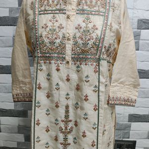 Embroidered Silk Kurti