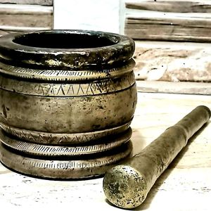 Antique Brass Mortar.