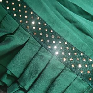 Dark Green Saree