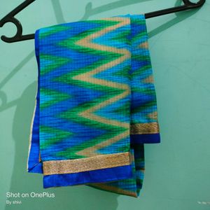 Beautiful Blue Golden Green Dupatta