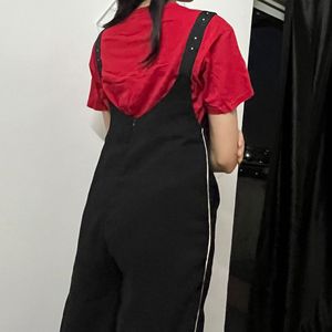 Black Designer Dungarees; In Good Condition