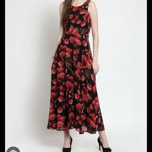 Latin quarter red and black floral dress