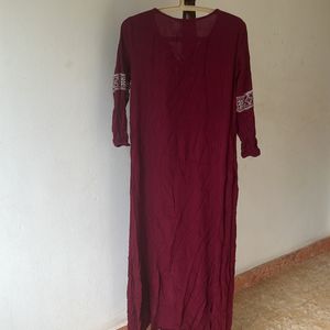 Maroon Top Full Length . Size Large