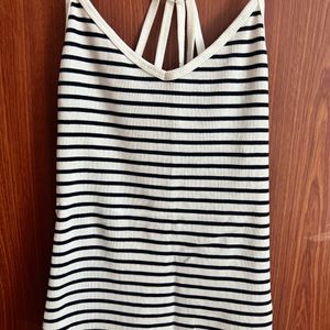 White And Navy Blue Lining Camisole