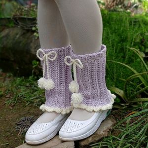 Lavender Crochet Leg Warmers