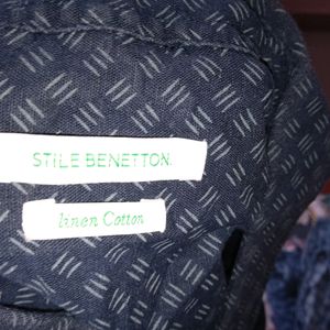 Stile Benetton M Size Blue Shirt