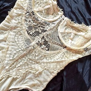 Lacey Corset Bodysuit (Backless)