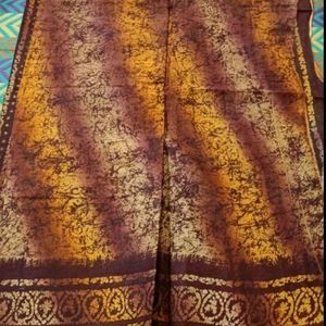 Brown Color Cotton Saree