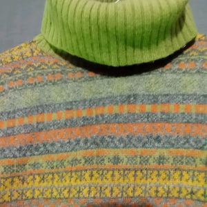 Green Hign-neck Sweater