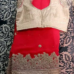 Party Wear Heavy Saree Beautiful Blouse