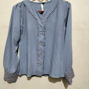 Brand New Top With Button Beautiful